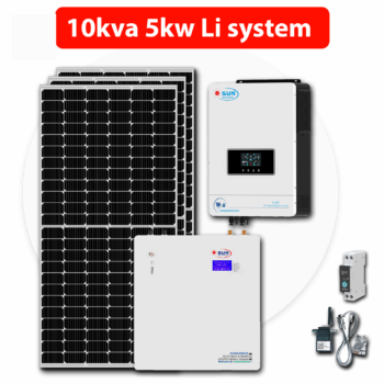10kva Sun Solar System - 5.1kw Lithium 6x 550w + Installation Kit