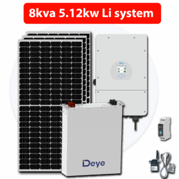 8Kva Deye -5kw Lithium 8x 550w Solar System + Installation Kit