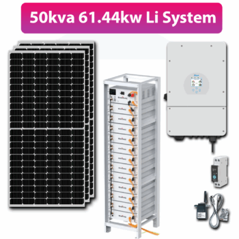 50kva  Deye 61.44kw Lithium 64x 600W Solar System