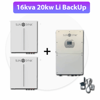 16Kva Sunsynk 20Kw Lithium BackUp System + Installation Kit