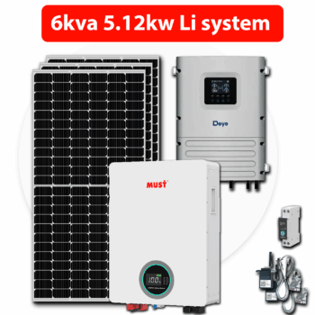 6kva Deye 5Kw Lithium Ion 6x 550W Solar System + Installation Kit