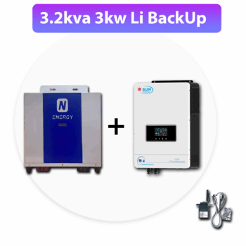 3Kva Sun 3Kw Lithium Ion BackUp System 8Hours Runtime