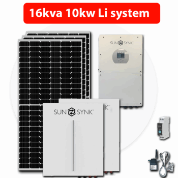 12kw Sunsynk Solar System - 10Kw Lithium 24x 550w + Installation Kit