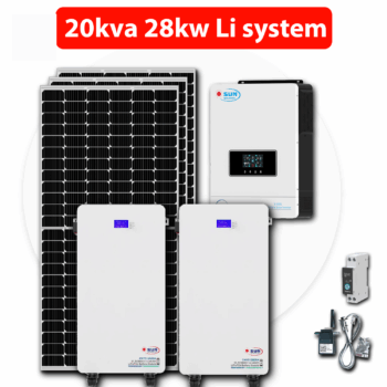 20Kva Solar System - 28Kw Lithium 64x 550w + Installation Kit