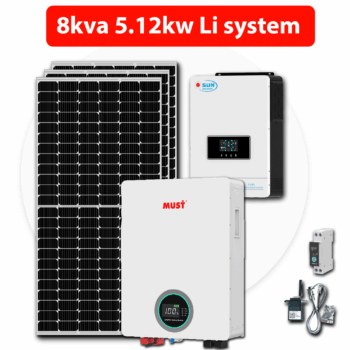 8Kva Sun 5kw Lithium 7x 550w Solar System + Installation Kit